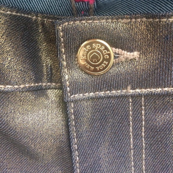 Kate Spade Broome Street Gold Metallic Denim Jeans - Picture 5 of 11